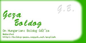 geza boldog business card